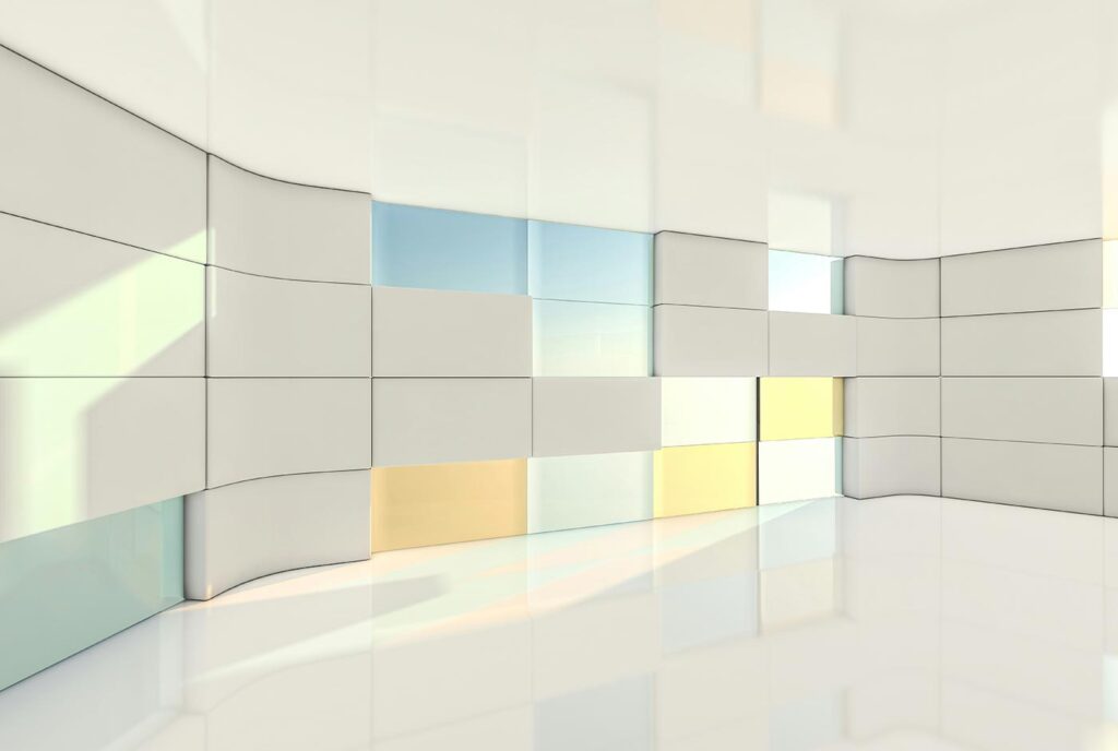 AI generated image of a futuristic interior.